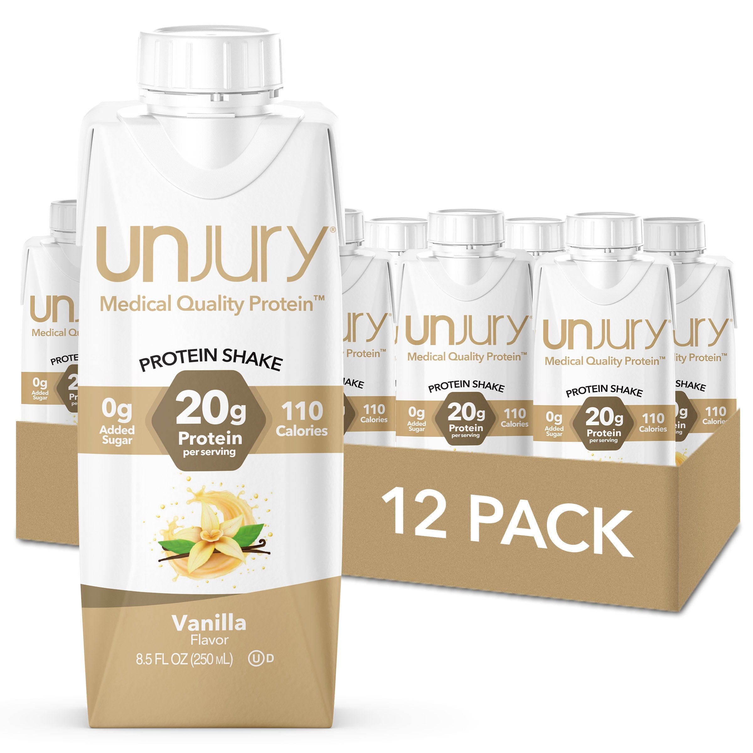 Unjury vanilla high protein shake ready to drink nutritional supplement 12 pack Health Boutique
