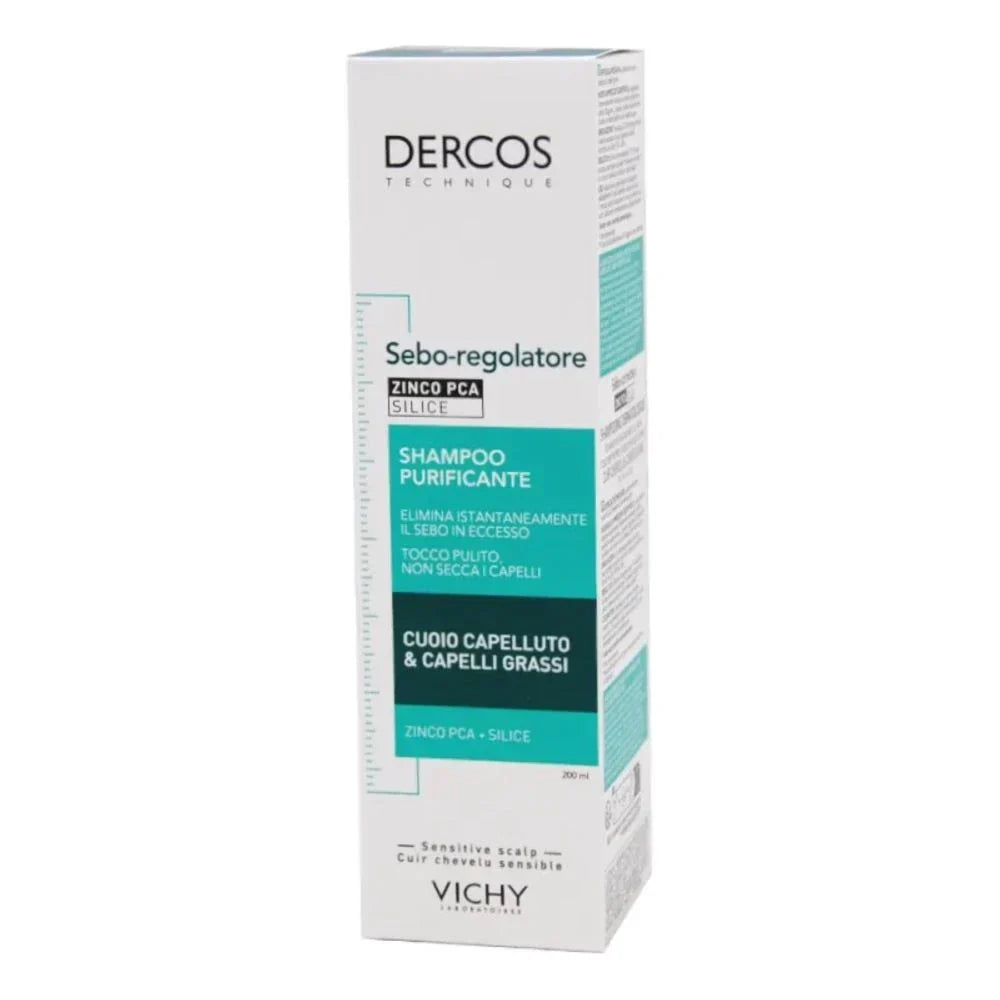 Vichy Dercos Oil Correct Zinc PCA Silica Sebo Correcting Shampoo For Oily Hair 200ml Health Boutique