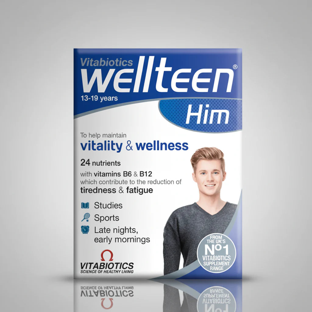 Vitabiotics Wellteen Him teenage boys multivitamin tablets energy immunity support Health Boutique