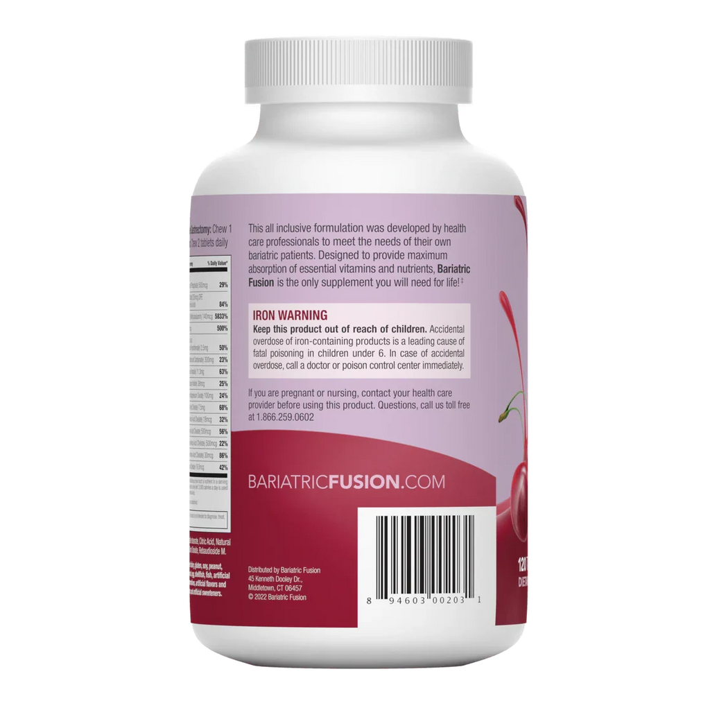 Bariatric Fusion Wild Cherry Complete Chewable Bariatric Multivitamin - the health boutique