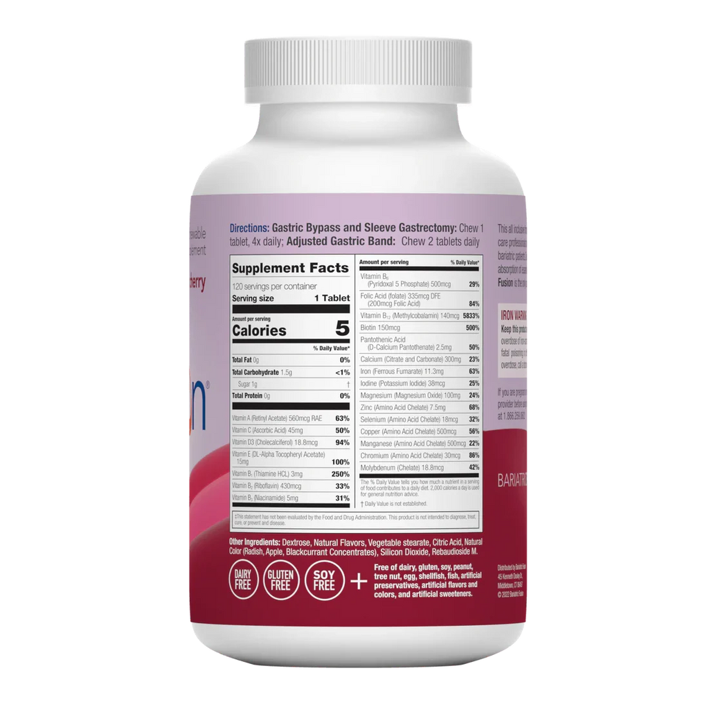 Bariatric Fusion Wild Cherry Complete Chewable Bariatric Multivitamin - the health boutique